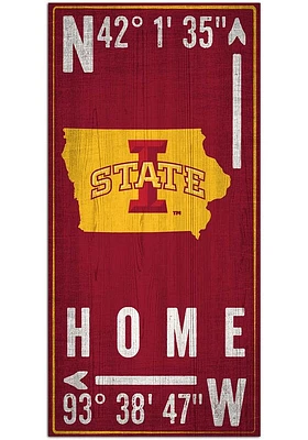 Iowa State Cyclones Coordinate Sign - Red