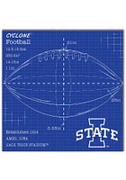 Iowa State Cyclones Ball Blueprint Sign - Red