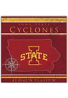 Iowa State Cyclones Coordinates Sign - Red