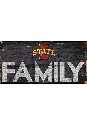 Iowa State Cyclones Family 6x12 Sign - Red