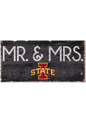 Iowa State Cyclones Mr and Mrs Sign - Red