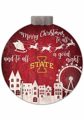 Iowa State Cyclones Christmas Village Sign - Red