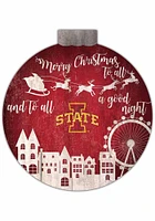 Iowa State Cyclones Christmas Village Sign - Red