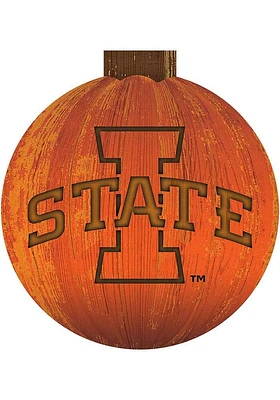 Iowa State Cyclones Halloween Pumpkin Sign - Red