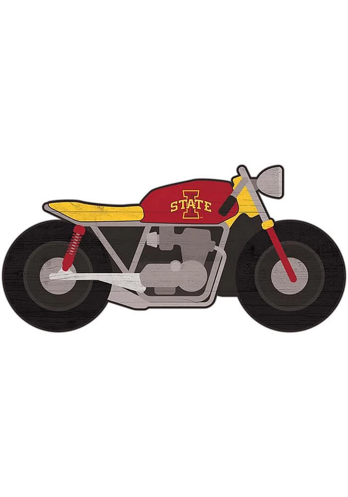 Iowa State Cyclones Motorcycle Cutout Sign - Red