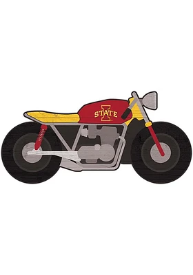 Iowa State Cyclones Motorcycle Cutout Sign - Red