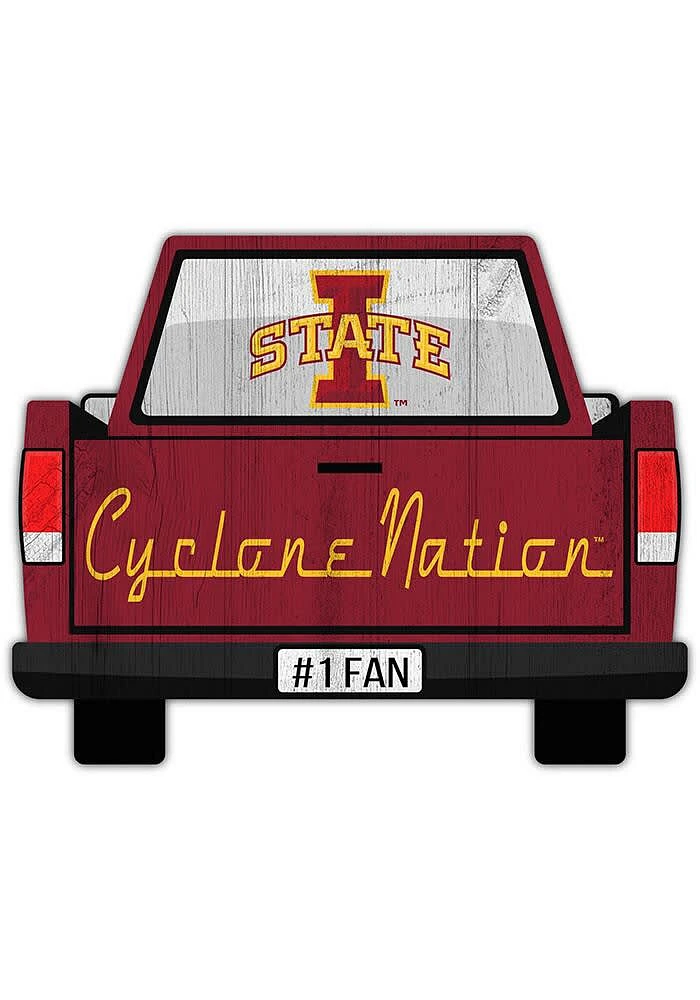 Iowa State Cyclones Truck Back Cutout Sign - Red