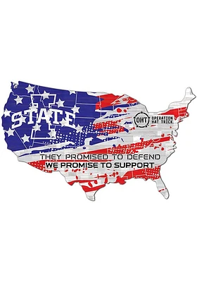 Iowa State Cyclones OHT USA Shape Cutout Sign - Red