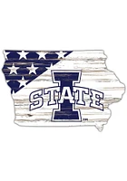 Iowa State Cyclones 12 Inch USA State Cutout Sign - Red