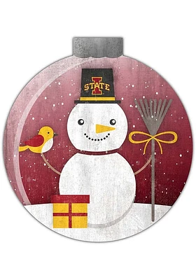 Iowa State Cyclones Snowglobe 12 Inch Sign - Red