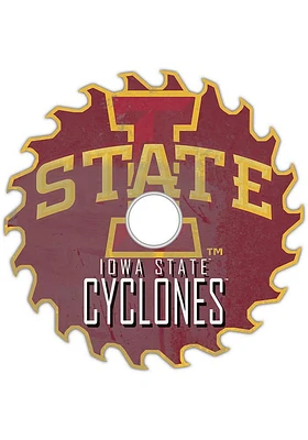 Iowa State Cyclones Rust Circular Saw Sign - Red