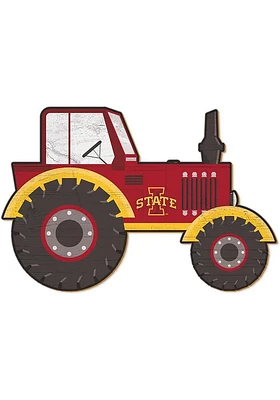 Iowa State Cyclones Tractor Cutout Sign - Red