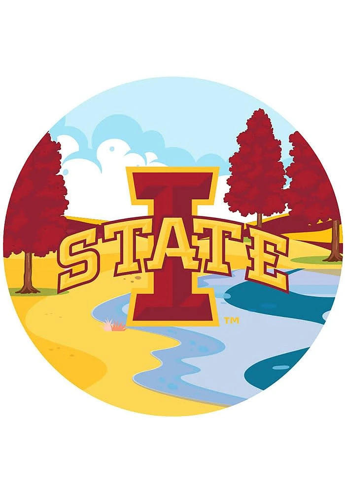 Iowa State Cyclones Landscape Circle Sign - Red
