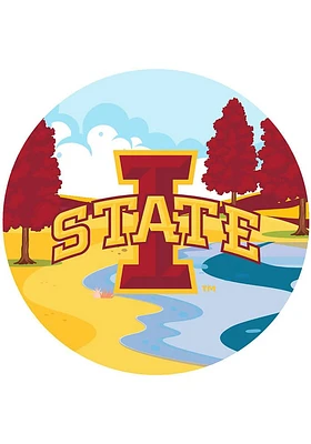 Iowa State Cyclones Landscape Circle Sign - Red