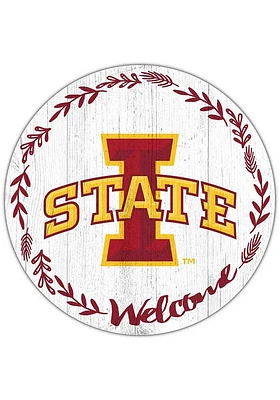 Iowa State Cyclones Welcome Circle Sign - Red