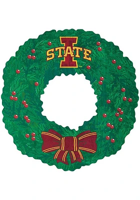 Iowa State Cyclones Team Wreath 16 Inch Sign - Red