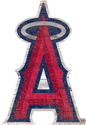 Los Angeles Angels Distressed Logo Cutout Sign - Red