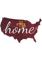 Iowa State Cyclones USA Shape Cutout Sign - Red
