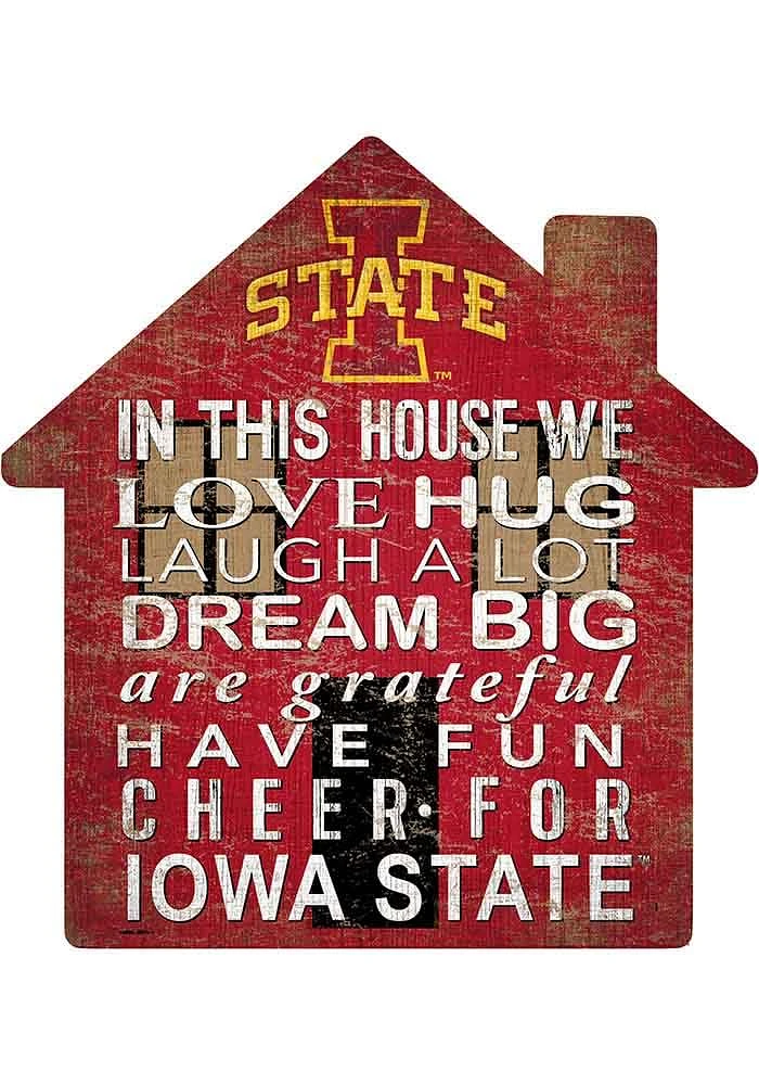 Iowa State Cyclones 12 inch House Sign - Red