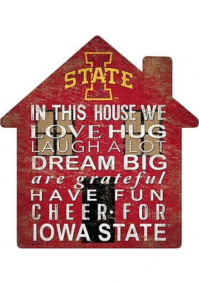 Iowa State Cyclones 12 inch House Sign - Red