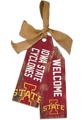 Iowa State Cyclones Team Tags Sign - Red