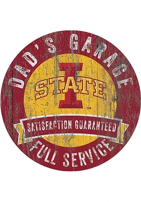 Iowa State Cyclones Dads Garage Sign - Red