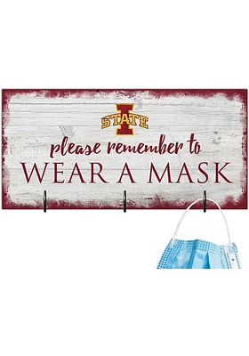Iowa State Cyclones Please Wear Your Mask Sign - Red