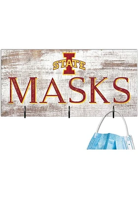 Iowa State Cyclones Mask Holder Sign - Red