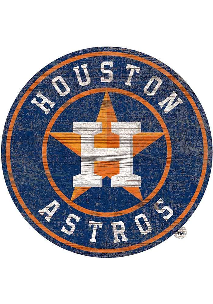 Houston Astros Distressed Logo Cutout Sign - Navy Blue