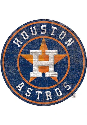 Houston Astros Distressed Logo Cutout Sign - Navy Blue