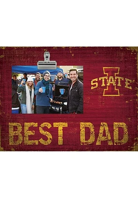 Iowa State Cyclones Best Dad Clip Picture Frame - Red