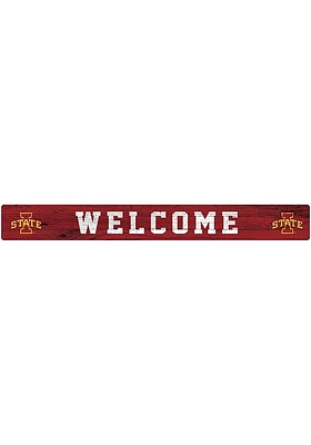 Iowa State Cyclones Welcome Strip Sign - Red