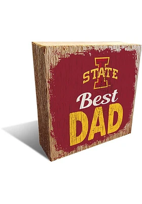 Iowa State Cyclones Best Dad Block Sign - Red