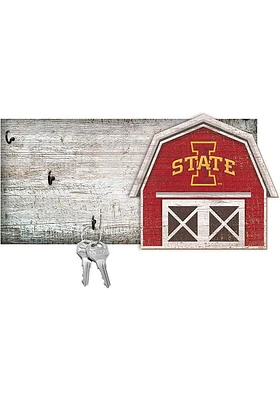 Iowa State Cyclones Team Barn Key Holder Sign - Red
