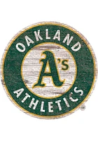 Oakland Athletics Distressed Logo Cutout Sign - Green