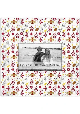 Iowa State Cyclones Floral Pattern Picture Frame - Red