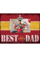 Iowa State Cyclones Best Dad Striped Clip Picture Frame - Red