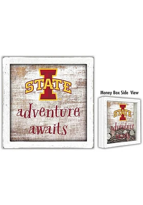 Iowa State Cyclones Adventure Awaits Box Sign - Red