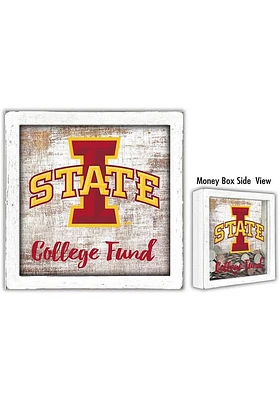 Iowa State Cyclones College Fund Box Sign - Red
