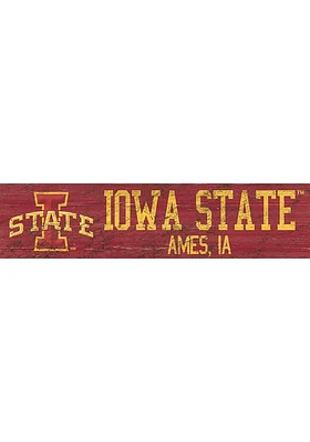 Iowa State Cyclones 6x24 Sign - Red