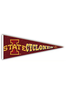 Iowa State Cyclones Wood Pennant Sign - Red