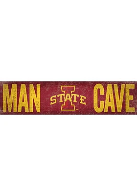 Iowa State Cyclones Man Cave 6x24 Sign - Red
