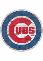 Chicago Cubs Distressed Logo Cutout Sign - Red