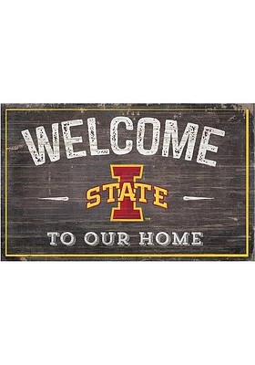 Iowa State Cyclones Welcome to our Home Sign - Red