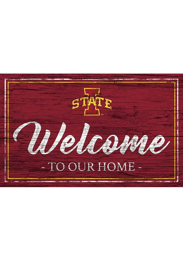 Iowa State Cyclones Team Welcome 11x19 Sign - Red