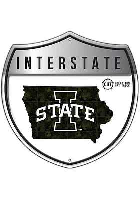 Iowa State Cyclones 24in OHT Camo Interstate Sign - Red