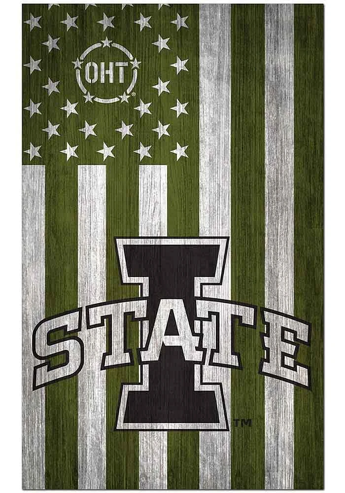 Iowa State Cyclones 11x19 OHT Military Flag Sign - Red