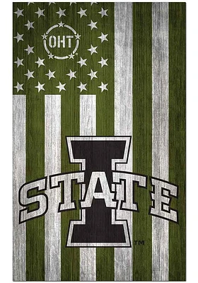 Iowa State Cyclones 11x19 OHT Military Flag Sign - Red