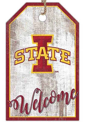Iowa State Cyclones Welcome Team Tag Sign - Red