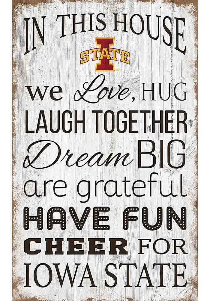 Iowa State Cyclones In This House 11x19 Sign - Red